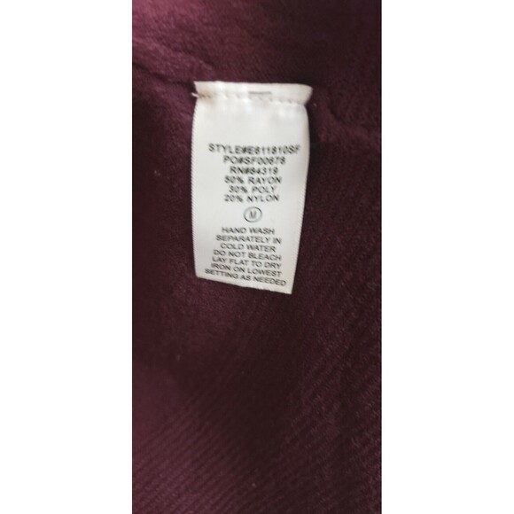 Evolution By Cyrus Myna Button Sleeve Cardigan Burgundy Merlot Wine Size Medium - Picture 5 of 5